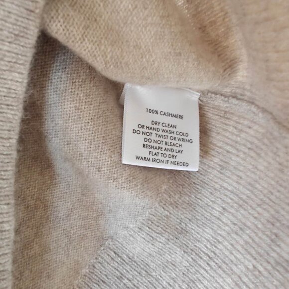NEW White + Warren Cashmere Crewneck Essential Cardigan Oats - Picture 5 of 5